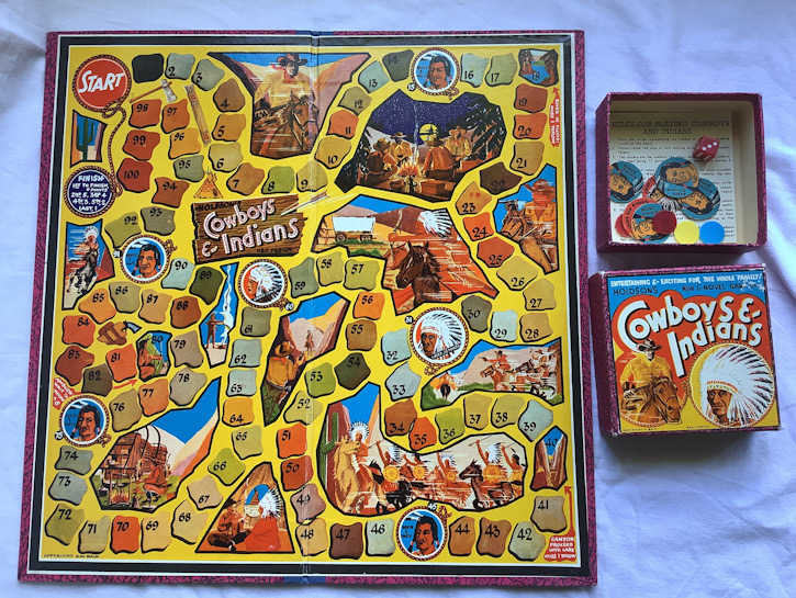 1950s New Zealand made Holdson Cowboy & Indians toy board game